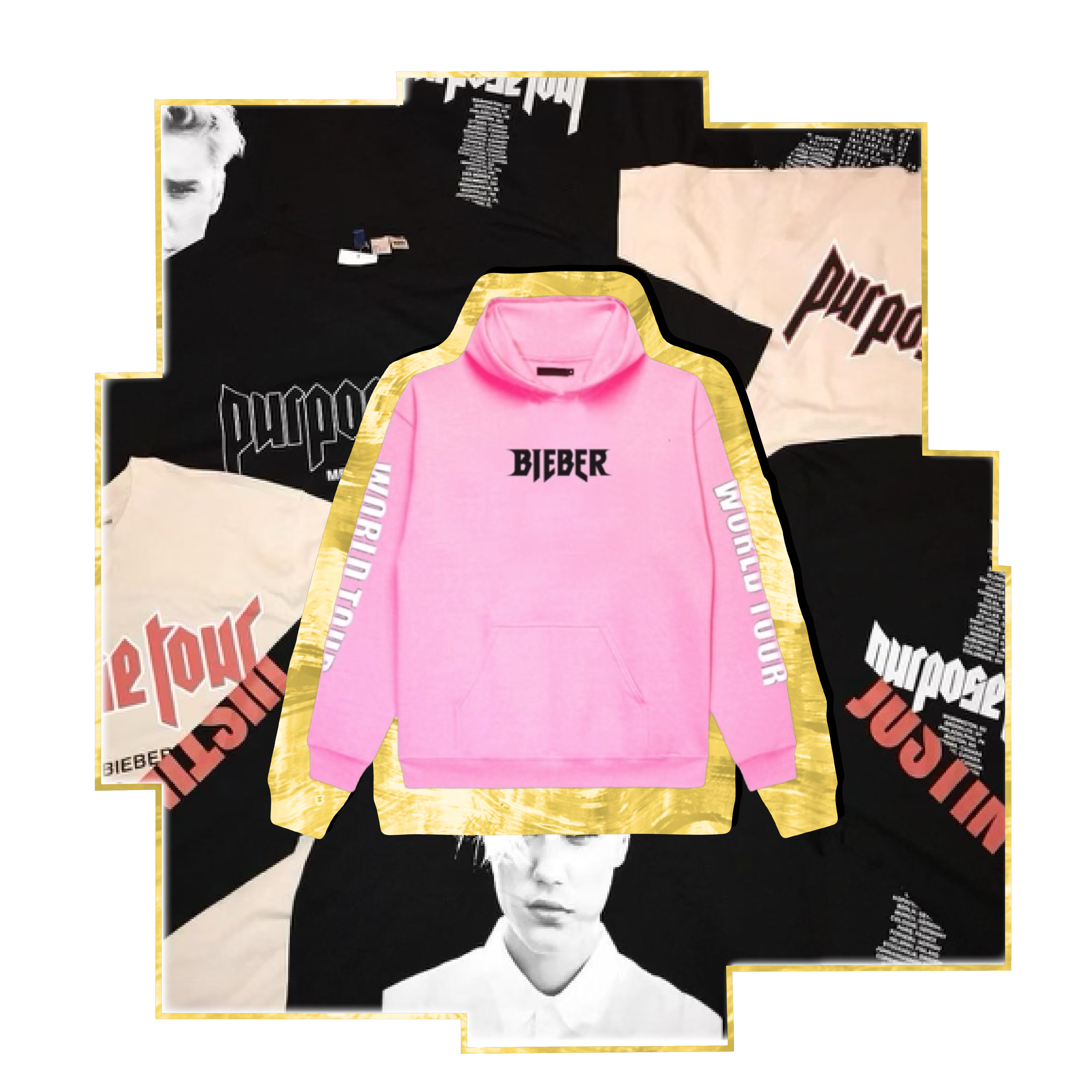 Purpose Tour - pink pale hoodie