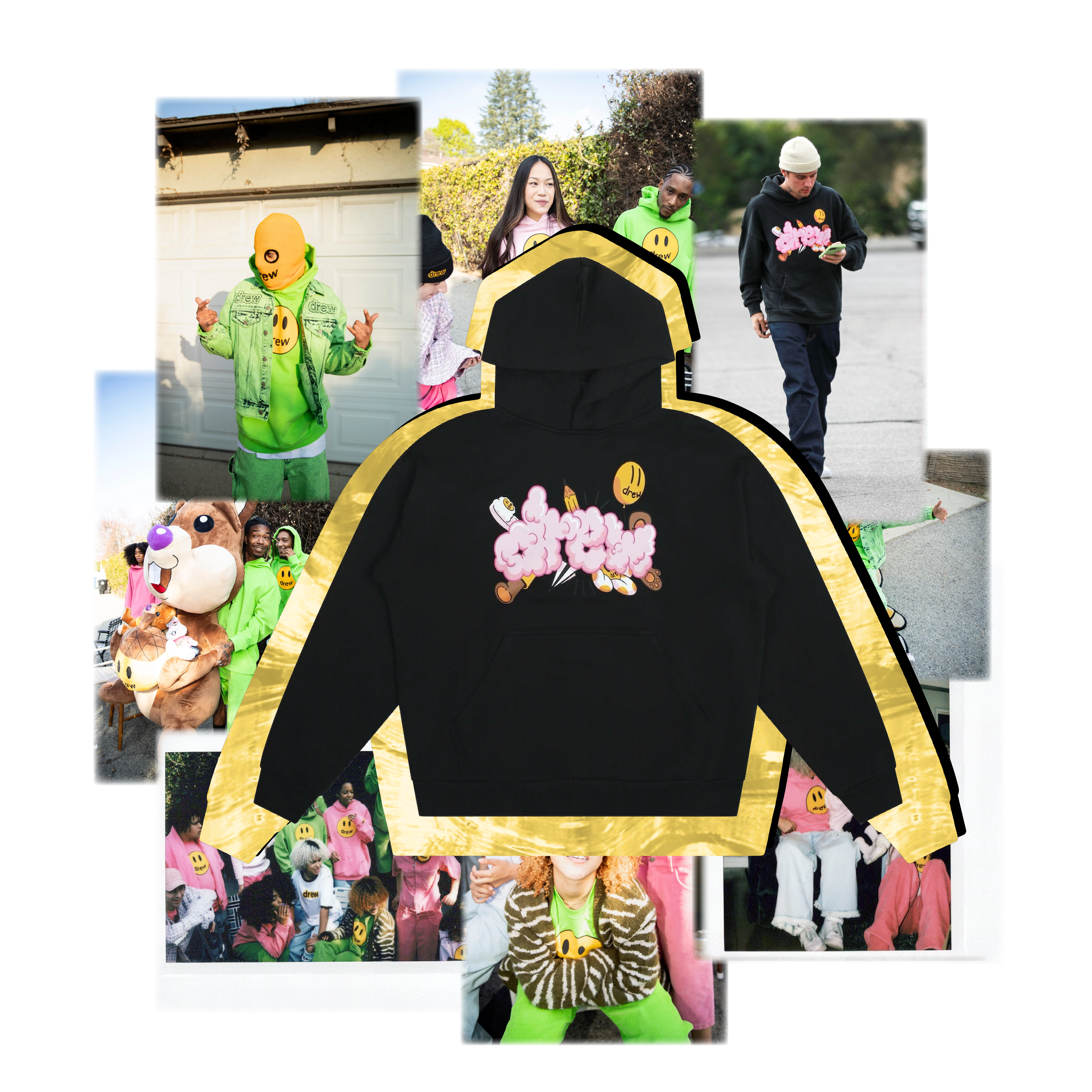 Doodle joy - hoodie black
