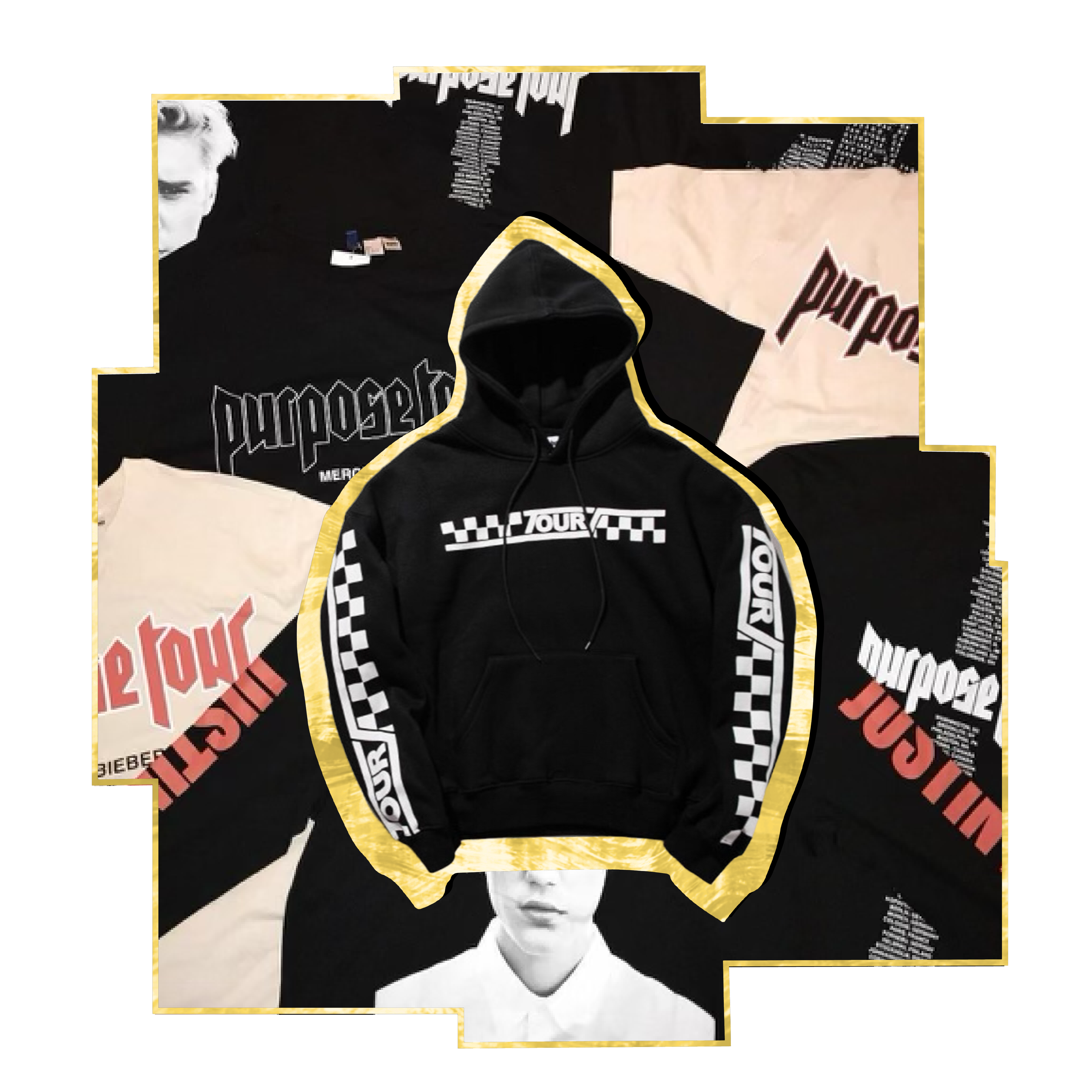 Tour dates hoodie - black