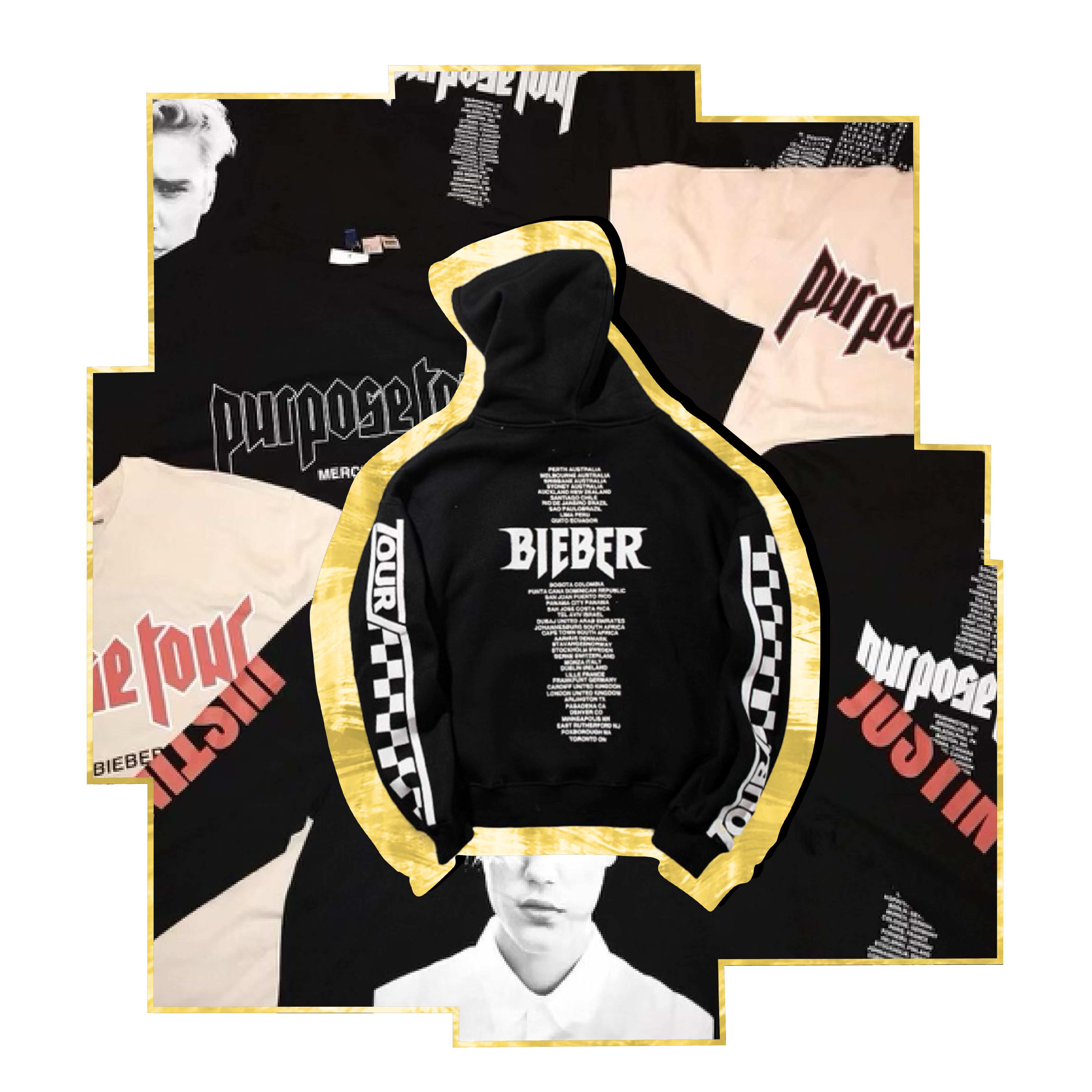 Tour dates hoodie - black