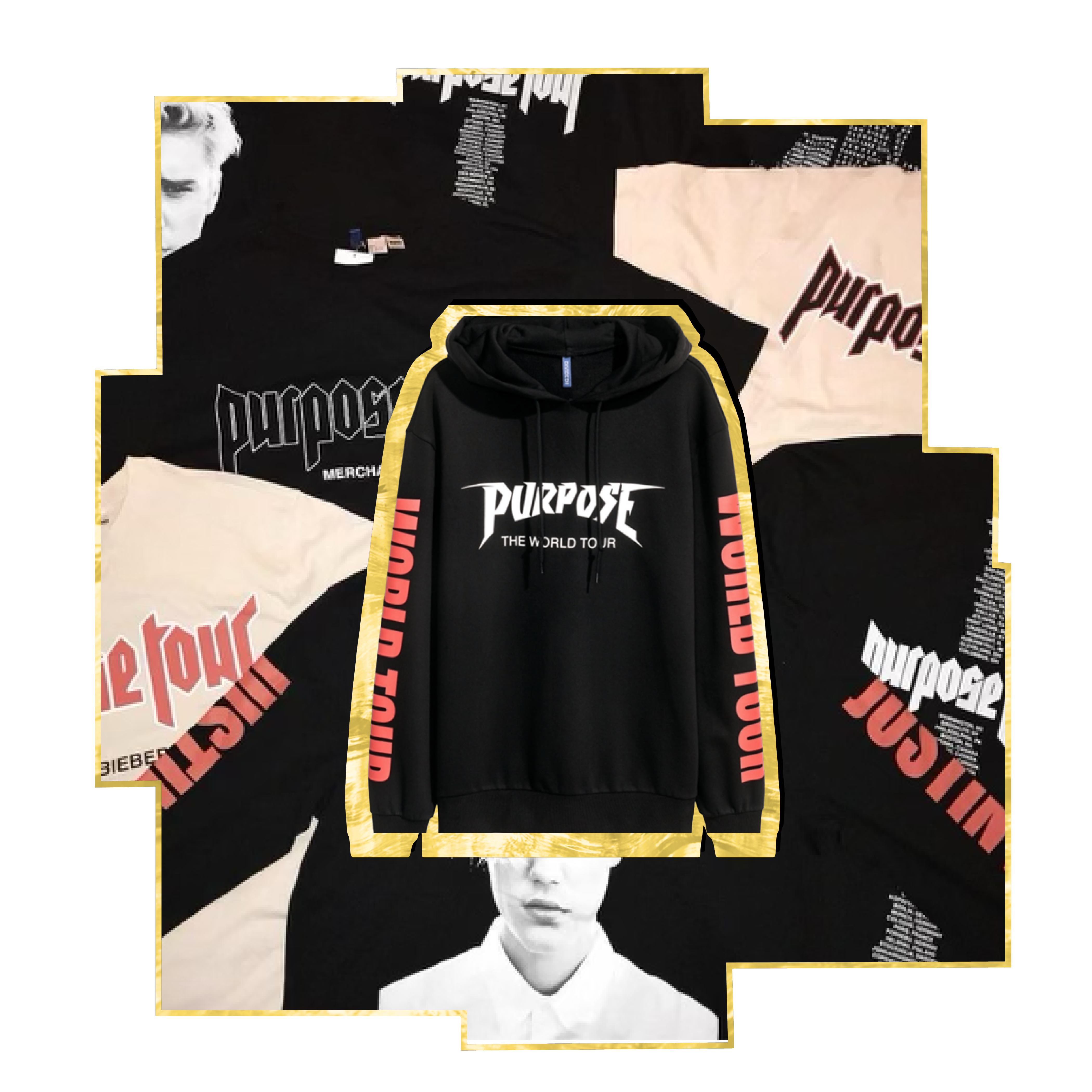 Purpose world tour - black hoodie