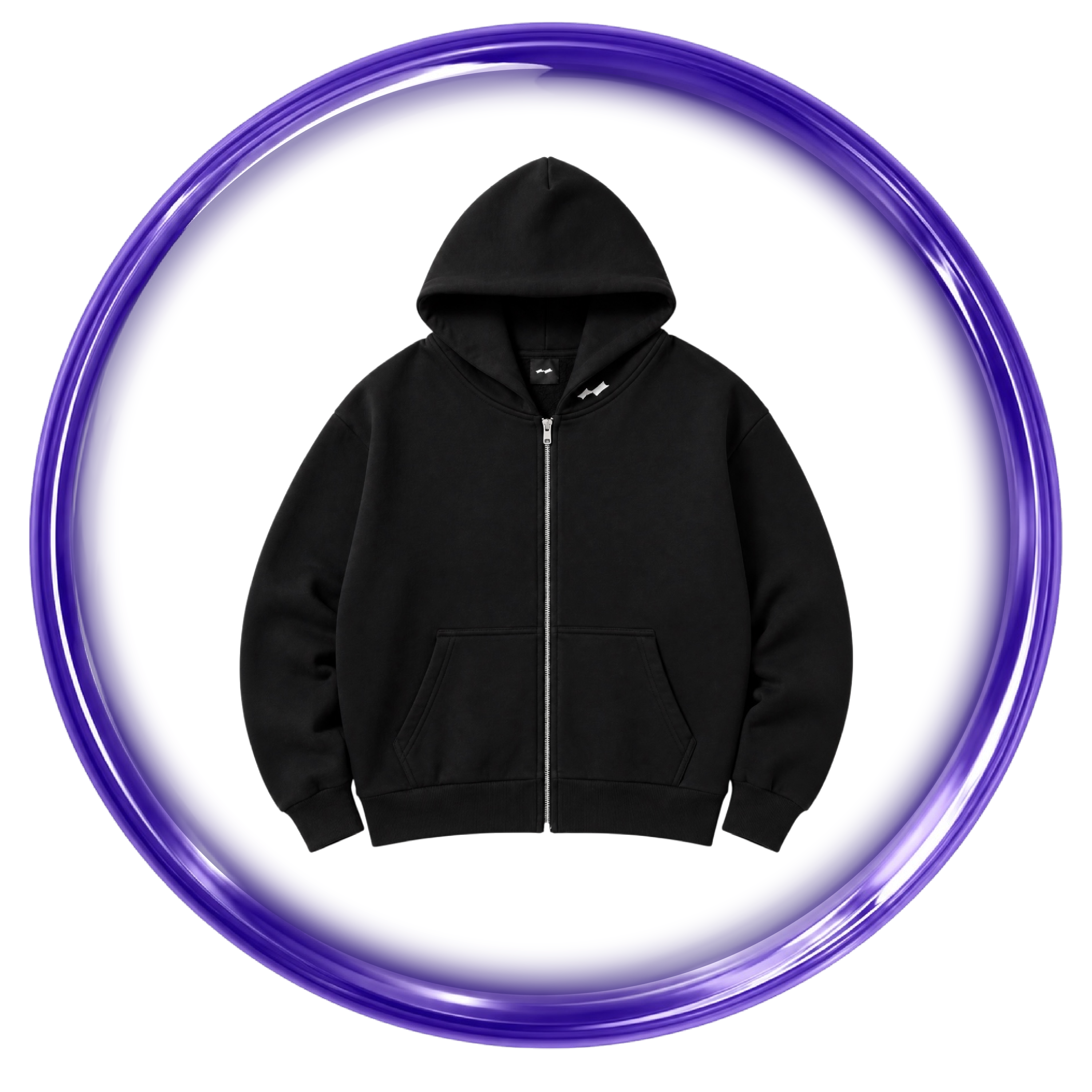 SKYLRK ZIP HOODIE - BLACK