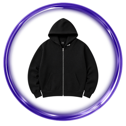 SKYLRK ZIP HOODIE - BLACK