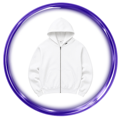 SKYLRK ZIP HOODIE - WHITE