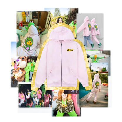 Dinodrew zip-up - pale pink hoodie