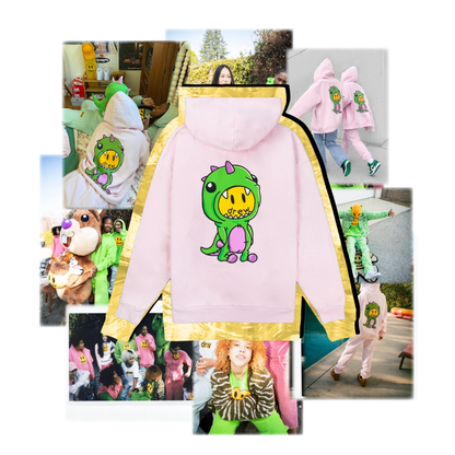 Dinodrew zip-up - pale pink hoodie