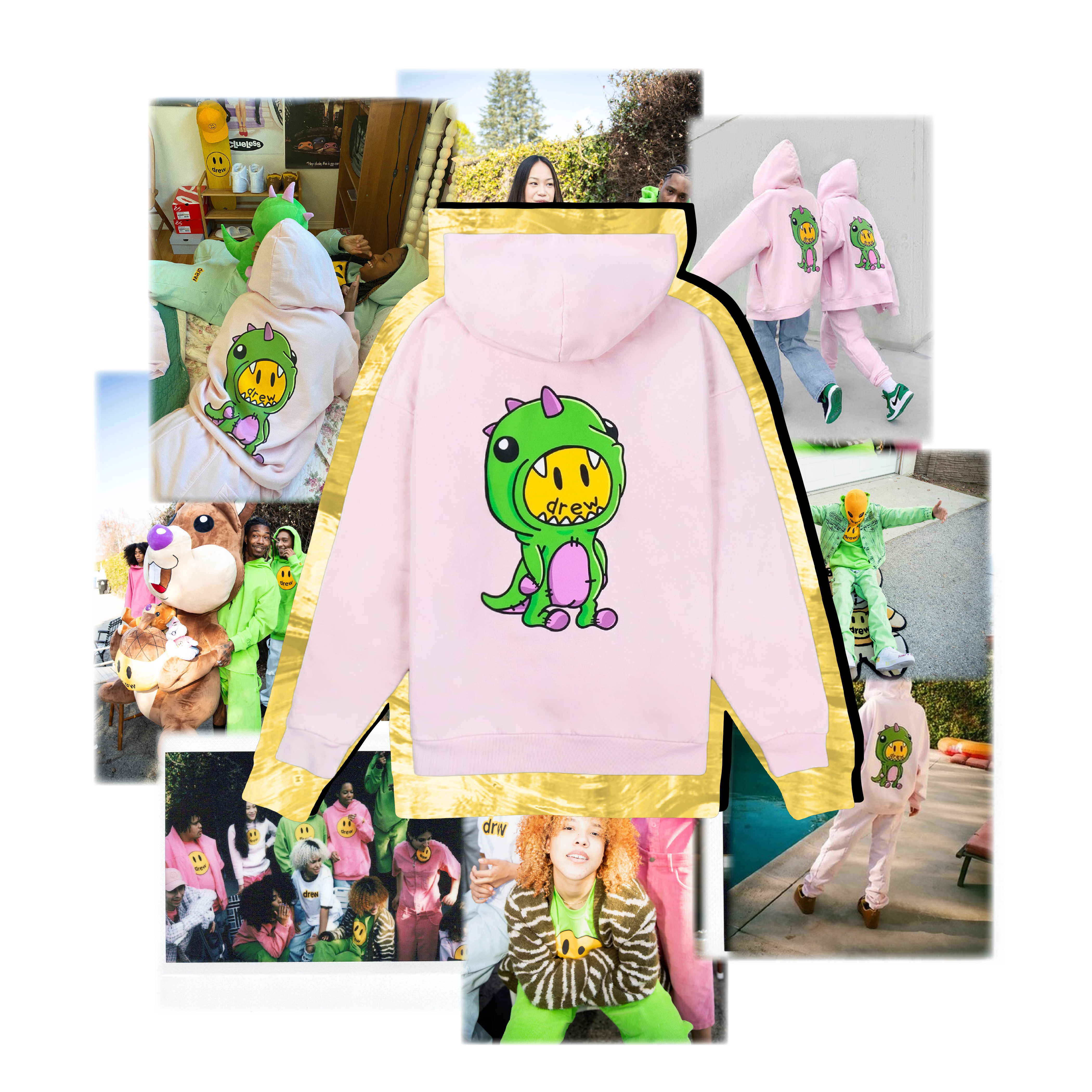 Dinodrew zip-up - pale pink hoodie